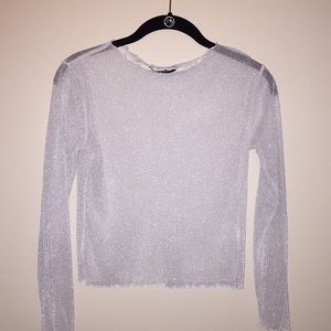 Brandy Melville Rene long sleeve glitter top